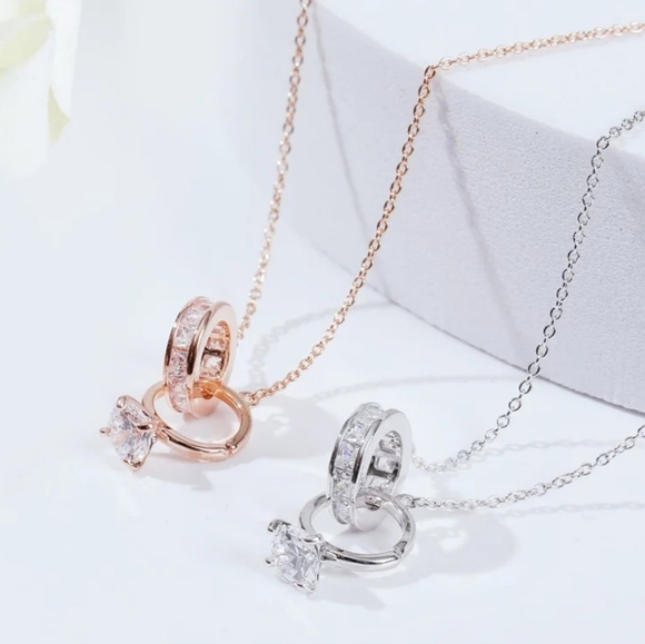 14k gold diamond ring necklace - Picture 3 of 16